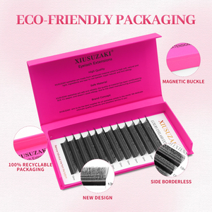 Xiusuzaki Nhãn Hiệu Riêng 8-15Mm D Curl Lông Mi Tự Nhiên Mở Rộng Clover 3Dw U Hình Dạng Lasehs U-3DW Lash Mở Rộng - Product Image 5