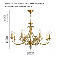 Lustre LED haut de gamme en cuivre massif, style français et américain, pour salon, design simple, bronze antique, 3500K, lumière chaude