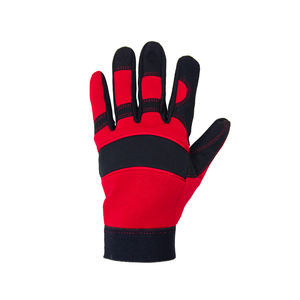 Gants de sécurité avec doigts entiers en cuir synthétique noir rouge tailles M L XL pour femmes hommes protection du travail pour le travail vente en gros OEM - Product Image 1