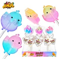 Fabricant chinois de bonbons, vente en gros de bonbons jouets, sucettes lumineuses en forme de poulet, certifiées EN71, en plastique, saveurs de fruits mélangés