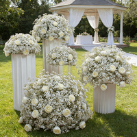 Bouquet de fleurs artificielles pour mariage, rose et gypsophile, blanc, pour table, attrayant, style occidental, pour créer des souvenirs inoubliables, décoration