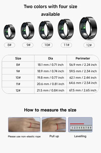 แหวนสมาร์ทเฮลท์ AmywellMED กันน้ำ IP68 วัดอัตราการเต้นของหัวใจ วัดออกซิเจนในเลือด ติดตามการนอนหลับ แอปพลิเคชันสำหรับโทรศัพท์มือถือ รุ่น 10-22-04 - Product Image 6