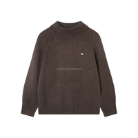 Pull en laine tricoté uni décontracté pour femme, col rond, coupe ample, polyvalent, manches longues, chaud