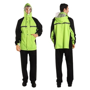 Combinaison de <span class=keywords><strong>pluie</strong></span> en polyester résistante pour adultes, veste et pantalon imperméables pour la construction, la pêche, le travail en plein air - Product Image 2