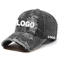 Gorras de Béisbol Unisex de 6 Paneles, Ajustables, con Visera Curva, Estilo Vintage, Lavadas, de Mezclilla, Personalizables con Bordado 3D