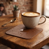 Sous-verres carrés vintage en cuir PU, résistants à la chaleur, antidérapants, pour tasses à café et à thé