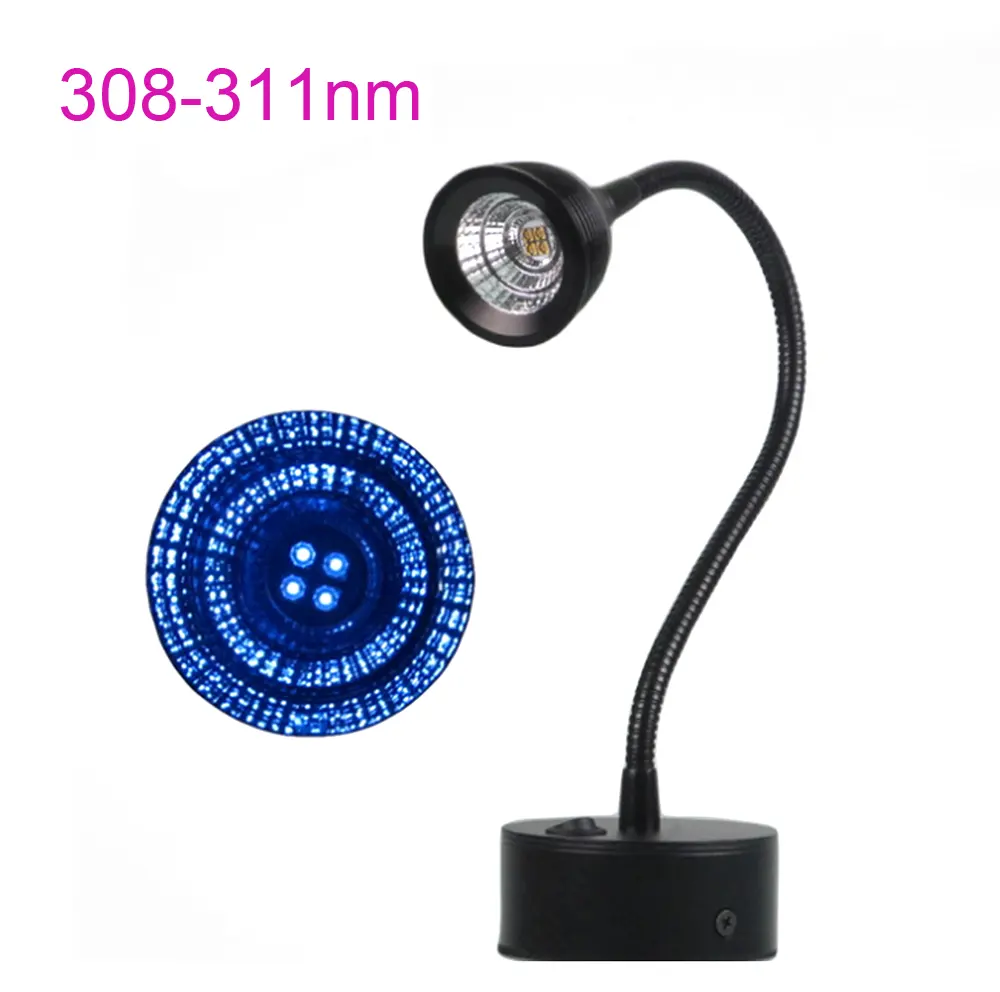 311nm 중파 308nm LED UV 램프 화이트 스팟 홍반 치료 UV 미용 기기 UVB 스펙트럼 UV 조명