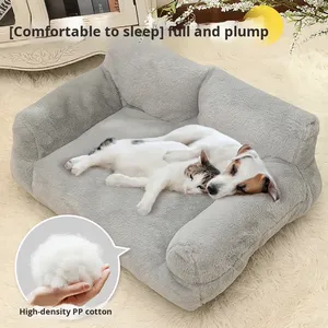 Cama <span class=keywords><strong>para</strong></span> Mascotas de Terciopelo Grande, Sofá <span class=keywords><strong>para</strong></span> Perros, Nido <span class=keywords><strong>para</strong></span> <span class=keywords><strong>Gatos</strong></span>, Diseño Rectangular de Alta Gama, Felpa Suave, Funda Extraíble, Comodidad <span class=keywords><strong>para</strong></span> Dormir, No Requiere Ensamblaje - Product Image 5
