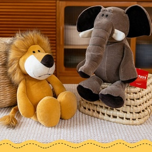 Set di Peluche Animali della Giungla: <span class=keywords><strong>Leone</strong></span>, Elefante, Giraffa, Zebra, Scimmia, <span class=keywords><strong>Lupo</strong></span> - Bambole Imbottite, Regalo per Bambini, Decorazione per Camera da Letto e Casa - Product Image 5