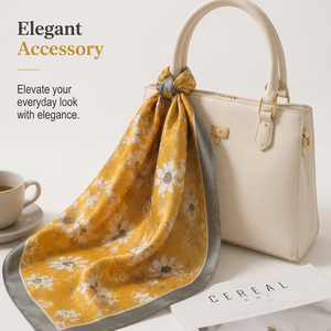 Custom 100% Real Silk Jacquard Scarf 28 inches Luxury Floral Printed Square Scarf Silk Neck Scarf Bandana for Women - Product Image 3