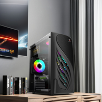 Customized Mid-Tower Gamer PC Case ATX Stock Computer Chassis with Acrylic & Glass Sided Plastic Material for Gaming