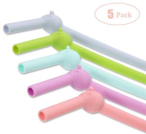 Reusable Silicone <b>Straws</b> Piggy Shape Funny <b>Drinking</b> <b>Straws</b> - Product Image 2