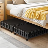 2 packs de rangement sous le lit en bambou avec roues en bambou naturel grande capacité pour les vêtements, les chaussures, la literie idéale pour la chambre à coucher.