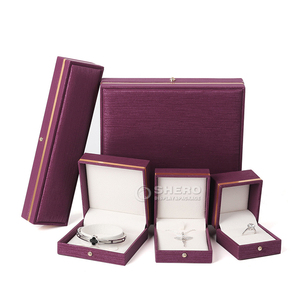 Custom Pu Leather Jewelry Box High Quality <b>Gold</b> <b>Frame</b> Jewelry Gift Box Packaging Luxury Leather Jewellery Box with logo - Product Image 2