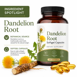 Suplemento Antioxidante para Adultos, Apoyo a la Circulación Linfática, Cápsulas Blandas de Raíz de Diente de León - Product Image 2