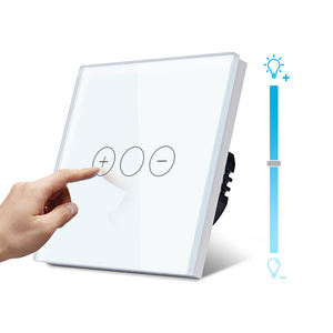Tawoia, Interruptor táctil de atenuación de 1 vía o 2 vías con certificado estándar de la UE 1/2 Gang con Panel de vidrio templado, estilo elegante moderno para el hogar - Product Image 1