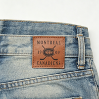 Écussons personnalisés sérigraphiés en cuir PU, étiquettes écologiques pour jeans, étiquettes de vêtements à coudre, accessoires vestimentaires, vente en gros OEM