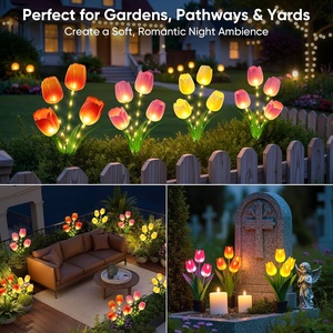 Luci Solari a Tulipano NESSTU per Esterni, Set da 3, Luci da Giardino a Fiore Solari con Steli Pieghevoli, Impermeabili IP65, 800mAh, 12 Ore di Illuminazione per Giardino - Product Image 5