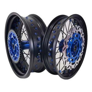 Fantic XE YZ125 <span class=keywords><strong>250</strong></span> YZF250/450 motocicleta CNC Hub 17 llanta de aleación de aluminio juego de ruedas <span class=keywords><strong>Supermotard</strong></span> llantas - Product Image 1