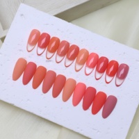 Kit de Vernis à Ongles Gel UV Soak Off Rose Vif Romantique pour la Saint-Valentin, Couleurs Transparentes, Rose Nude, Blanc et Rose Poudré