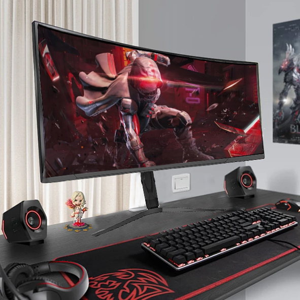 Computer LED Monitor 34 Inch 4k Gaming Monitor Curved Screen 165hz Gaming PC Monitors 3440*1440