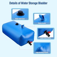 Réservoir d'eau pliable en bâche PVC tissée 1000D, imperméable et anti-UV, avec robinet, pour camping, urgence et sécheresse
