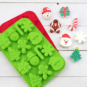 Vente flash : <span class=keywords><strong>Moule</strong></span> à gâteau en silicone pour Noël, 14 cavités, Père Noël, antiadhésif, sans BPA, <span class=keywords><strong>moule</strong></span> à gâteau en silicone pour dessert, <span class=keywords><strong>moule</strong></span> à mousse - Product Image 1