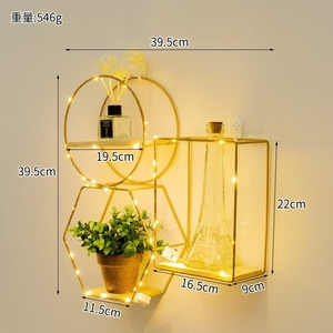 <span class=keywords><strong>Étagère</strong></span> <span class=keywords><strong>Murale</strong></span> Créative en Fer Forgé pour Décoration Maison, Rangement Mural Salon Chambre, Unités Suspendues Salle de Bain et <span class=keywords><strong>Cuisine</strong></span> - Product Image 2
