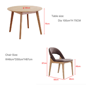 Table ronde en bois massif avec 4 chaises, design élégant - Product Image 3