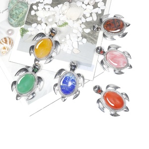 Natural Amethyst Rose Quartz Tortoise Pendant <strong>Healing</strong> Stone <strong>Chakra</strong> Balancing Reiki Energy Meditation Spiritual Gift Collection - Product Image 4