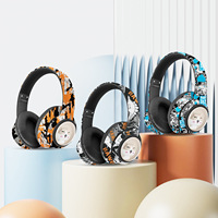 Casque sans fil AKZ-38 créatif camouflage graffiti supra-auriculaire Bluetooth 5.3 avec annulation active du bruit, commande vocale et fonction sport