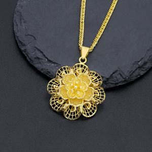 Pendentifs breloques en laiton plaqué or 24 carats JXX avec zircon, styles variés, motif floral, accessoires de bijoux en gros - Product Image 6