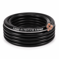 Câble électrique blindé en cuivre YJV22 0.6/1KV 4*70+1*35 avec isolation XLPE pour le câblage électrique des installations commerciales et industrielles