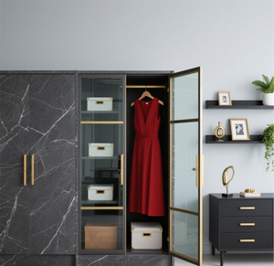 <span class=keywords><strong>Armoire</strong></span> de chambre à coucher simple et moderne, luxe léger, dressing, combinaison d'armoires sur mesure, <span class=keywords><strong>armoire</strong></span> d'angle avec <span class=keywords><strong>porte</strong></span> en verre - Product Image 5