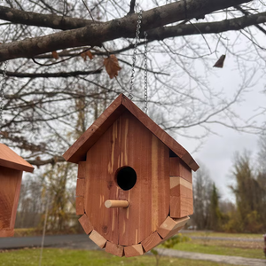 Casa Bluebird de cedro hecha a mano Diseño de madera ecológico para pájaros ODM/OEM disponible - Product Image 6