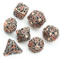 Ensemble de dés en métal creux en forme de pieuvre pour Udixi RPG, Donjons et Dragons, durable et unique, emballé dans une boîte en métal