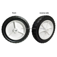 Roue pivotante pleine en caoutchouc et plastique de 7 pouces pour chariot à main, chariot à outils, chariot de transport, durable, sans frein, personnalisable OEM