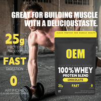 Poudre de protéines de lactosérum au chocolat en gros, fabrication OEM |   25 g de protéines pour la récupération musculaire sportive
