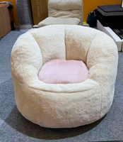 HLM48 Nordischer Weißer Premium Bouclé-Stoff Freizeitsessel Runder Sofa-Drehsessel Kürbissessel Wohnzimmer Schlafzimmer Couches Sofasets