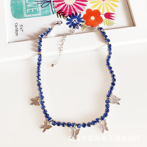 Collar con Colgante Geométrico de Mariposa, Aleación de Zinc, Engaste de Canal, Joyería de Fiesta para Mujer - Product Image 4