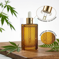 Botol Minyak Kaca Transparan Bergaris Vertikal 30ml dengan Penetes Bambu Hitam