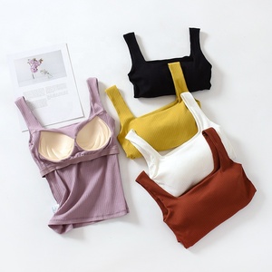 Top de Tirantes con Escote Cuadrado y Relleno en el Pecho para Mujer, Estilo Verano - Product Image 3