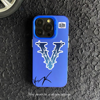 Coque de Téléphone Designer VRunk Bleue Élégante pour iPhone 7 8 Plus XS XR 11 12 13 Mini 14 15 16 Pro Max, en Matériau PC Durable, Étui de Protection