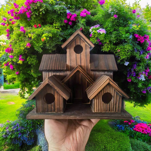 Bois de pin extérieur nichoir en gros colibri maisons d'oiseaux caisse en bois suspendu petite maison d'oiseau nichoir - Product Image 2