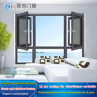 Ventana abatible de vidrio templado de una sola capa de 5mm de aluminio de bajo consumo insonorizado de 50cm de diseño personalizado