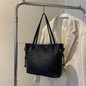 Large Capacity Women's Handheld Tote Bag Korean Version Fall New Square <b>Shoulder</b> Bag With Single <b>Strap</b> Zipper Closure Tanjing - Product Image 4