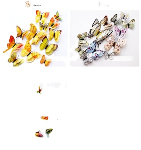 New Style 12pcs Double Layer 3D Butterfly Wall Sticker Home Decor <strong>Magnet</strong> Fridge Stickers - Product Image 2