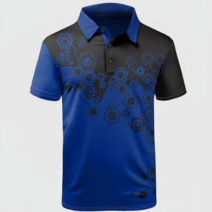 Polo de golf pour hommes vente en gros OEM couleur unie 100% polyester coton à manches courtes respirant coupe ajustée polos pour hommes - Product Image 1