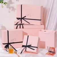 Boîte Cadeau Rose de Luxe Personnalisée pour Femmes, Boîte Cadeau en Papier Durable Faite à la Main, Créative pour Bijoux Romantiques de la Saint-Valentin