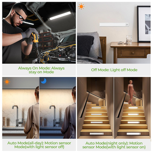 Éclairage intérieur ultra-fin, 3 couleurs, à intensité variable, rechargeable par USB 5V, lumière LED à détecteur de mouvement pour armoire de cuisine, placard, garde-robe - Product Image 5